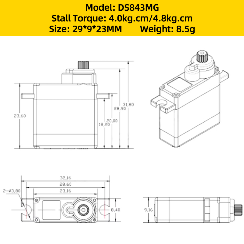 4 Uds Corona DS843MG Servo Dig - Brushless Motor Thrust Test Stand reseña y precio